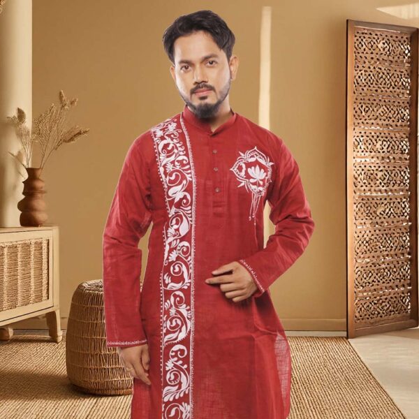 Floral Red Punjabi